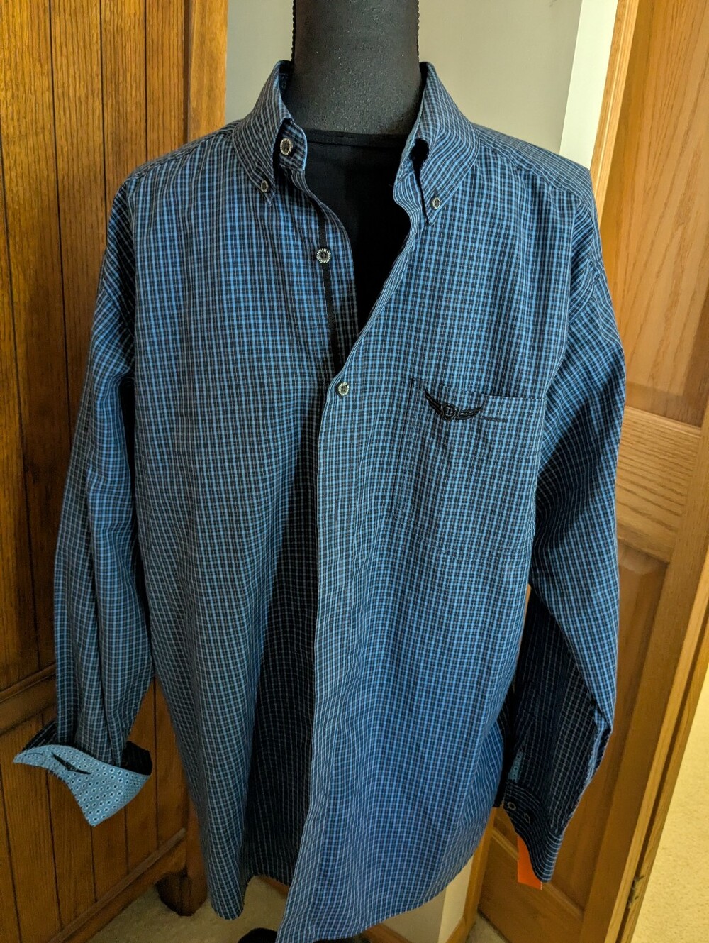 ARIAT Relentless Plaid Button Down Shirt, Black & Blue, , Mns Sz XL, NWOT!!!